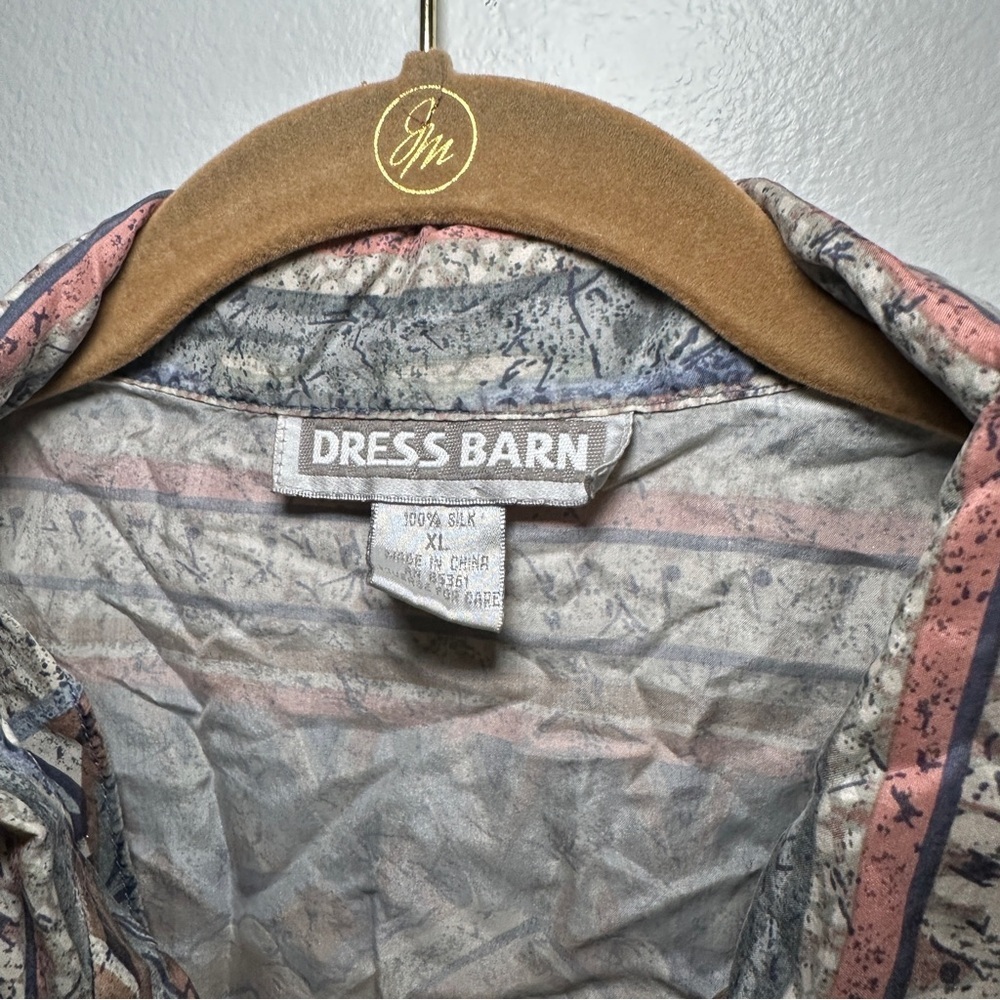 Dress Barn Womens Casual Button Down Shirt - Brown and Gray Pattern - Picture 2 of 4